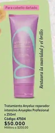 Nova Venta Tratamiento anyeluz reparador intensivo anyeplex profesional x 250ml código: 47504 oferta
