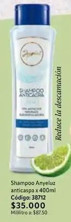 Nova Venta Shampoo anyeluz anticaspa x 400ml código: 38712 oferta