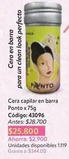 Nova Venta Cera capilar en barra ponto x 75g oferta