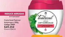 Nova Venta Teatrical - crema facial anti-arrugas x 200g código: 33021 oferta
