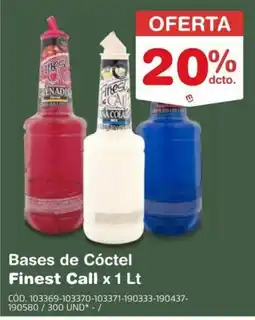 Makro Finest call bases de cóctel oferta