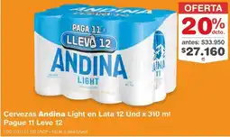 Makro Andina cervezas light en lata oferta