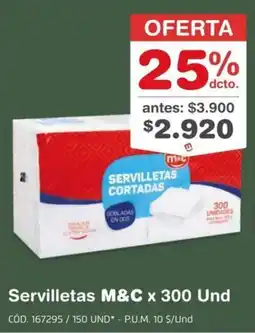 Makro M&C servilletas oferta