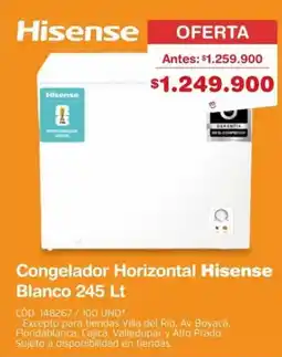 Makro Hisense congelador horizontal blanco oferta