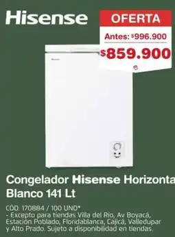 Makro Hisense congelador horizonta blanco oferta