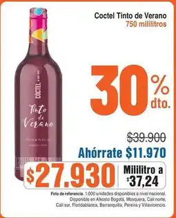 Alkosto Nacional - coctel tinto de verano oferta