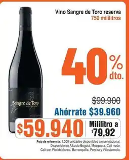 Alkosto Sangre de toro - vino reserva oferta