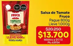 La Gran Colombia Fruco salsa de tomate pague oferta