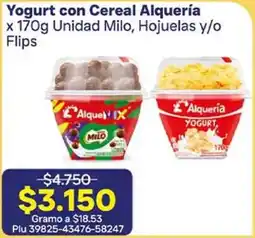 La Gran Colombia Alquería yogurt con cereal oferta