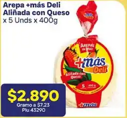La Gran Colombia +más deli arepa aliñada con queso oferta