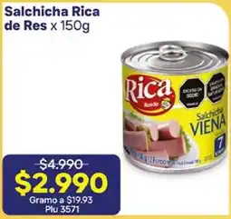 La Gran Colombia Rica de res salchicha oferta