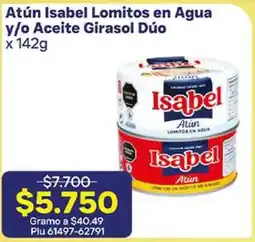 La Gran Colombia Isabel atún lomitos en agua y/o aceite girasol dúo oferta