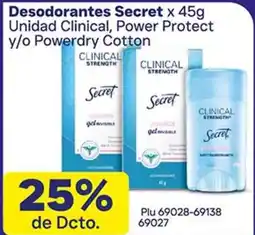 La Gran Colombia Secret desodorantes clinical, power protect y/o powerdry cotton oferta