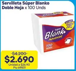 La Gran Colombia Súper blanko servilleta doble hoja oferta