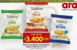 Ara Papas de limón, naturales o pollo oferta