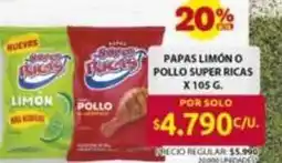 Ara Super ricas - papas limón o pollo oferta