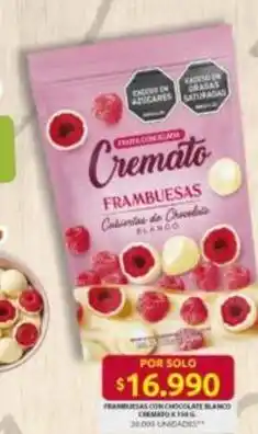 Ara Cremato - frambuesas cubiertas de chocolate blanco oferta