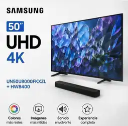 Falabella COMBO TELEVISOR UN50U8000FKXZL + BARRA DE SONIDO HWB400 oferta