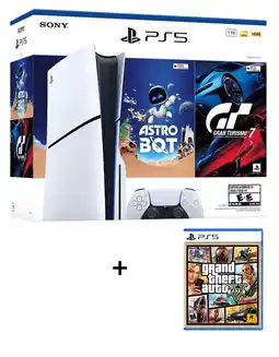 Falabella Consola PS5 Estandar Modelo Slim Bundle Astro Bot - Gran Turismo 7 + Combo Grand Theft Auto Five PS5 oferta