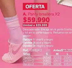 Leonisa A. panty brasilera x2 oferta