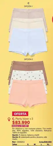 Leonisa C. panty boxer x 3 oferta