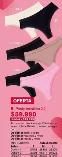 Leonisa B. panty brasilera x2 oferta