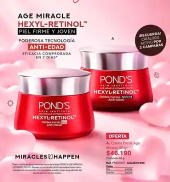 Pond's - age miracle hexyl-retinol crema facial noche anti-edad