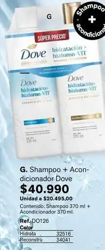 Leonisa Dove - shampoo + acondicionador oferta