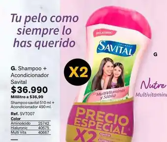 Savital - shampoo + acondicionador