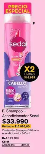 Leonisa Sedal - shampoo + acondicionador oferta