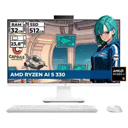 Falabella TODO EN UNO RYZEN AI 5-330 32GB RAM 512GB SSD 24 FHD SANDSTONE WHITE oferta
