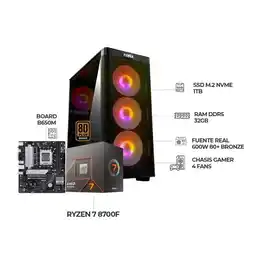 Falabella PC GAMER R7 8700F SIN GRAFICOS BOARD B650M - RAM DDR5 32GB - SSD 1TB - 600W 80+ BRZ oferta