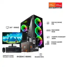 Falabella COMPUTADOR GAMER RYZEN 5 8500G A620 / 16GB DDR5 / SSD 1TB / MONITOR 24 100HZ / TECLADO Y MOUSE oferta
