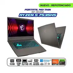 Falabella PORTÁTIL THIN RYZEN 5 7535HS / RTX 3050 4GB 15.6 FHD 144HZ IPS / 32GB DDR5 / 512GB / WINDOWS 11 oferta