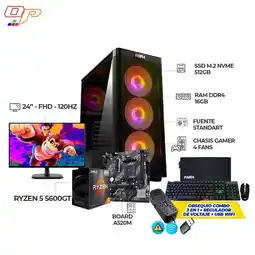 Falabella TORRE GAMER RYZEN 5 5600G 32GB RAM SSD 512GB M.2 /BOARD A520M MONITOR 24 FHD oferta