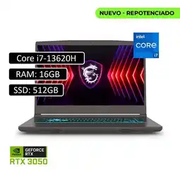 Falabella PORTATIL THIN 15 INTEL CORE I7 13620H RAM 16GB SSD 512GB RTX 3050 4GB oferta