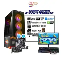Falabella COMPUTADOR GAMER RYZEN 5 5500X3D/ RTX 3050/ BOARD B550 WIFI/ MONITOR 24120HZ FHD/ RAM 32GB - 2.5TB oferta