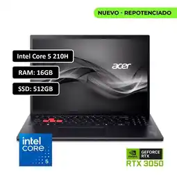 Falabella PORTATIL NITRO LITE INTEL CORE 5 210H - RAM 16GB DDR5 - SSD 512GB - PANTALLA 16 - RTX 3050 6GB oferta