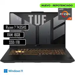 Falabella PORTATIL TUF GAMING AMD RYZEN 7 7435HS 16GBDDR5 1TB SSD PANT 15,6 FHD RTX 4050 6GB oferta