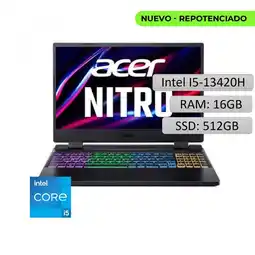 Falabella PORTATIL NITRO AN515 INTEL CORE I5 13420H 15.6 RAM 16GB - SSD 512GB - RTX3050 6GB oferta