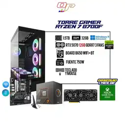 Falabella PC GAMER RYZEN 7 8700F / RTX 5070 12GB / 32GB RAM / 1.5TB SSD / B650 WIFI + BT / 750W 80+ GOLD oferta