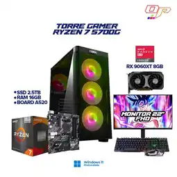 Falabella PC Gamer Ryzen 7 - RTX 9060XT 8GB - 16GB RAM - 2.5TB SSD - Monitor 22 100Hz - IDEAL PARA GAMING oferta