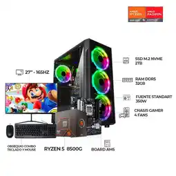 Falabella COMPUTADOR GAMER RYZEN 5 8500G AM5 / 32GB DDR5 / SSD 2TB / MONITOR 27 165HZ / TECLADO Y MOUSE oferta