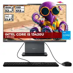 Falabella TODO EN UNO AIO THINKCENTRE NEO 50A 24 GEN 5 INTEL CORE I5 13420U 32GB 512GB 23.8 FHD GRIS LUNA oferta