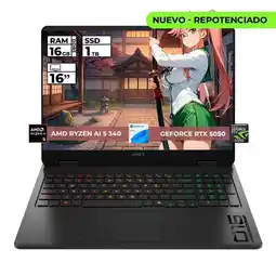 Falabella PORTATIL GAMER OMEN AMD RYZEN AI 5-340 16GB RAM 1TB SSD RTX 5050 16'' 2K WINDOWS 11 oferta