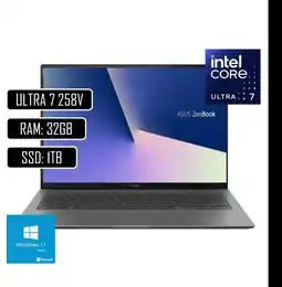 Falabella PORTATIL ZENBOOK S14 INTEL CORE ULTRA 7 258V - RAM 32GB LPDDR5X - 1TB SSD - 14 OLED TOUCH oferta
