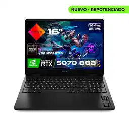 Falabella Portatil Omen 16-ap0011la - 16" 2K 144Hz - AMD Ryzen 9 8940HX - RAM 24GB - 1TB SSD - RTX5070 8GB oferta