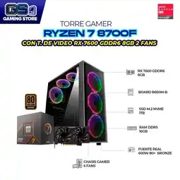 Falabella PC GAMER R7 8700F RX7600 GDDR6 8GB RAM 16GB DDR5 SSD 1TB M2 BOARD B650M oferta