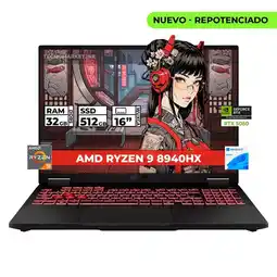 Falabella PORTATIL GAMER TUF RYZEN 9-8940HX 32GB RAM 512GB SSD RTX 5060 16'' WUXGA W11 HOME oferta