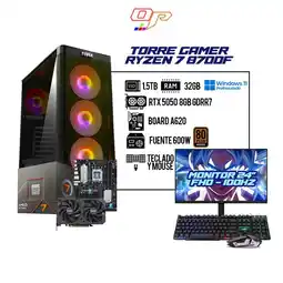 Falabella Pc Gamer Ryzen 7 8700F - RTX 5050 8GB - Board A620 - 700W 80+ - Monitor 24 100Hz - 32GB - 1.5TB oferta